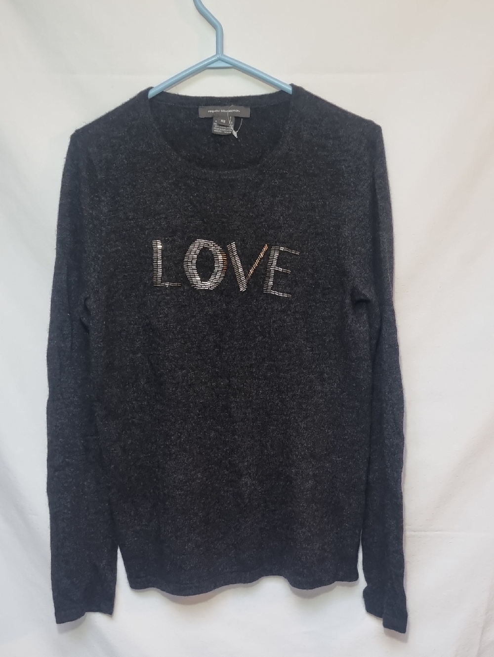 French Connection Charcoal Knit Crewneck Sweater New product
